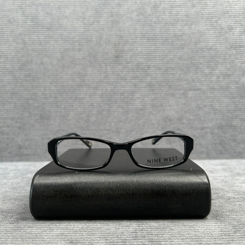 Nine West NW5034 001 Black Rectangular Y2k Eyeglasses Frames 49-15-135